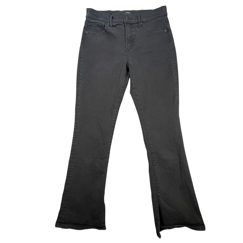 Express Black Skyscraper Flare Side Slit Jeans Womens 10S